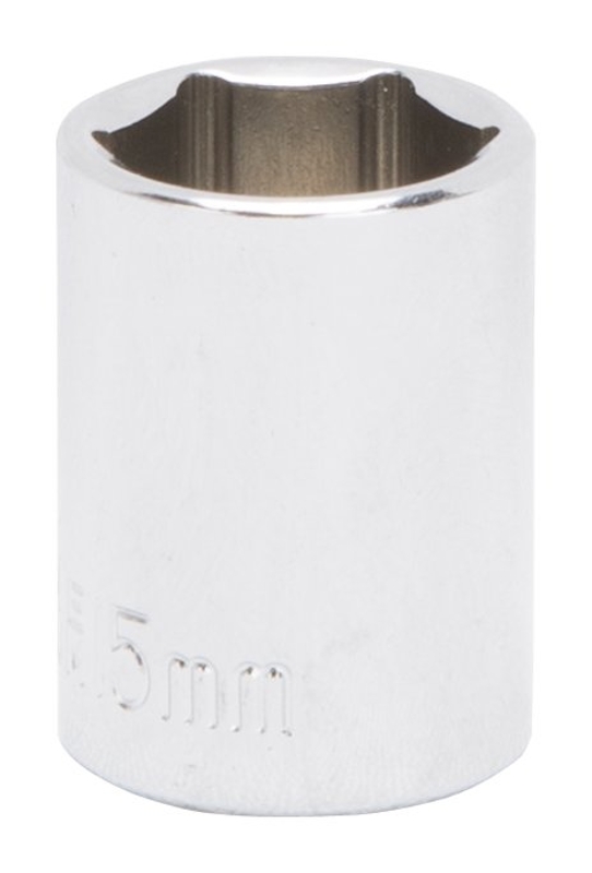 MT6499420 Drive Socket, 15 mm Socket, 3/8 in Drive, 6-Point, Chrome Vanadium Steel, Chrome